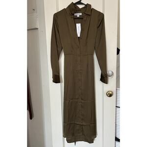 Amour Very Green Button Up Dress NWT | Small